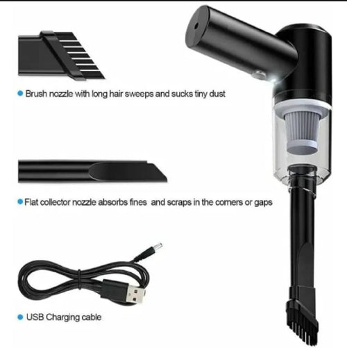 3 In 1 Portable Vacuum Cleaner- Durable Wireless Vacuum -duster Blower Air Pump- High Power Strong Suction Vacuum Cleaner For Home, Laptop, Vehicle Interior Cleaner