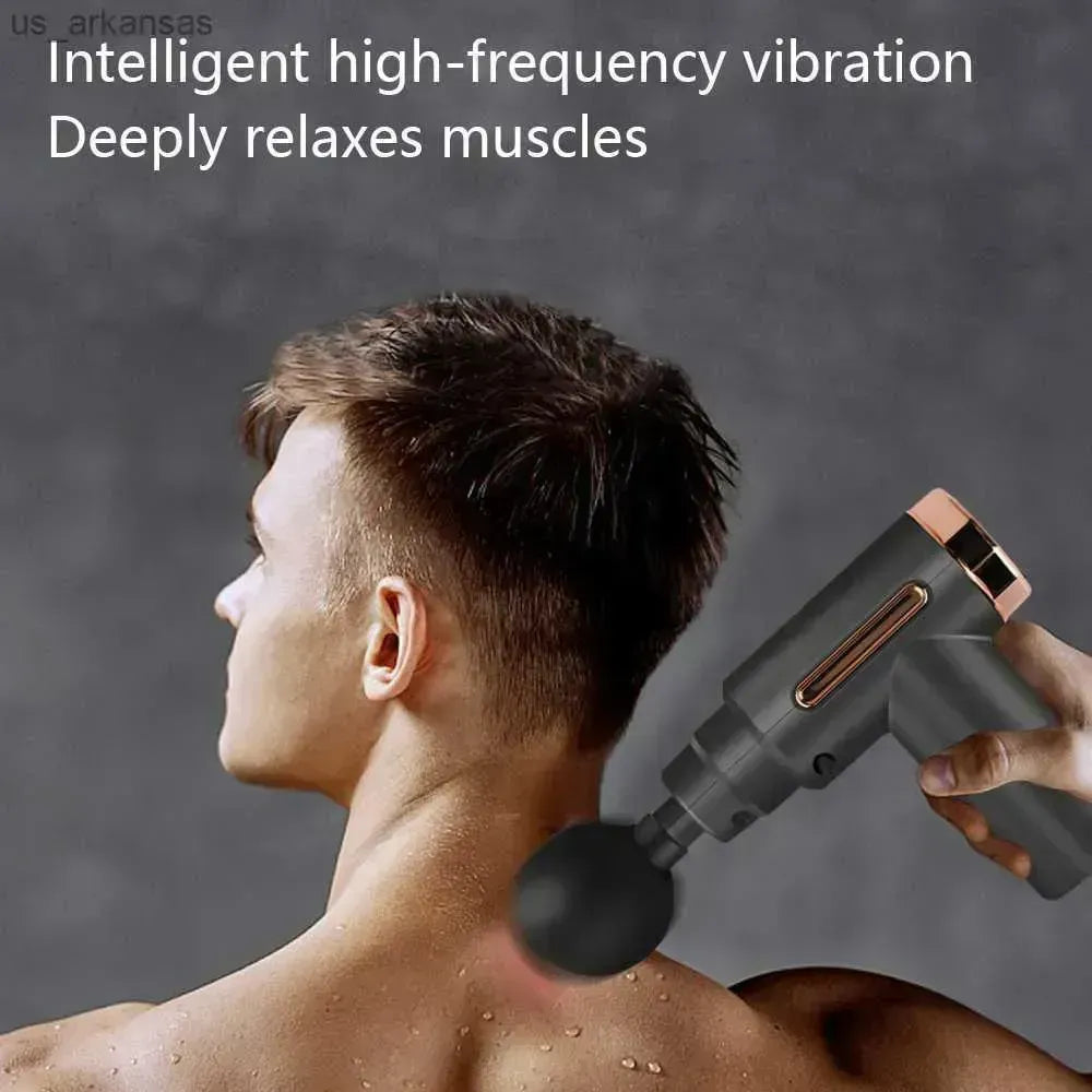 Professional Smart Percussion Massage Gun – High-Intensity Deep Tissue Muscle Massager With 4 Interchangeable Heads.